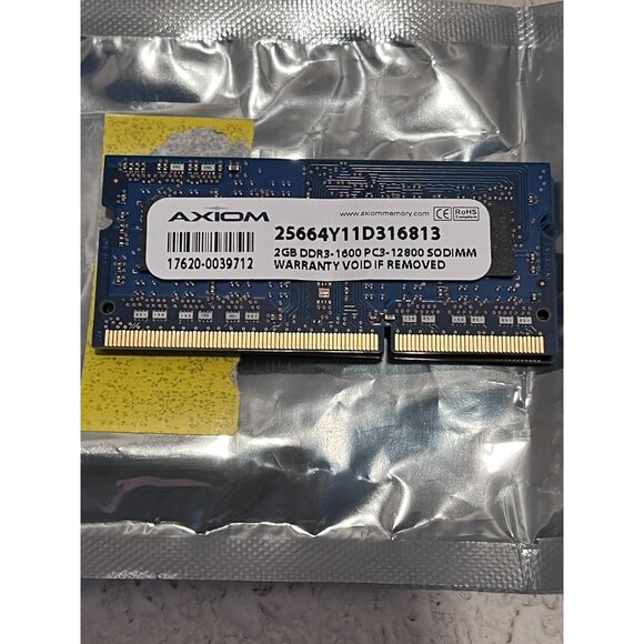 2GB Axiom 25664Y11D316813 DDR3-1600MHz PC3-12800 Non-ECC SO-DIMM 204pin Memory - Picture 1 of 1